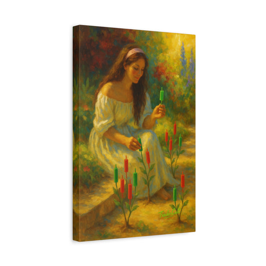 "Picking Candles" Canvas Painting